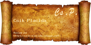 Csik Placida névjegykártya